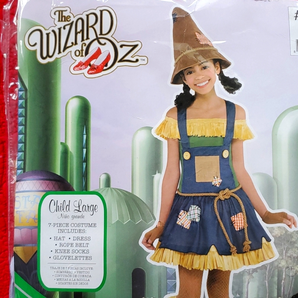 Wizard Of Oz Scarecrow Child Large Halloween Costume Girl dress
